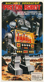 "BATTERY OPERATED PISTON ROBOT" BOXED TOY.