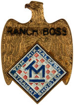 "TOM MIX RANCH BOSS" HIGH RANKING MEMBER'S BADGE WITH RARE FOIL VARIETY.