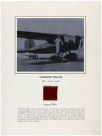 AMELIA EARHART'S LOCKHEED VEGA 5B AIRCRAFT FABRIC SAMPLE.