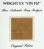 WRIGHT BROTHERS EX "VIN FIZ" FRAMED FLYER WING FABRIC SAMPLE.