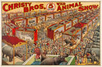 "CHRISTY BROS. BIG 5 RING WILD ANIMAL SHOW" CIRCUS POSTER.