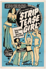 TEMPEST STORM "STRIP TEASE GIRL" MOVIE POSTER.