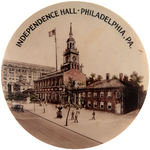 LARGE REAL PHOTO PAPERWEIGHT MIRROR FOR "INDEPENDENCE HALL-PHILADELPHIA, PA."