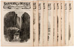 “HARPER’S WEEKLY” 1863-1864 LOT OF 12 ILLUSTRATED CIVIL WAR ISSUES.