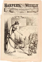 CARTOONIST THOMAS NAST LOT OF 88 FULL PAGES FROM “HARPER’S WEEKLY”.