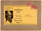 “A COWBOY’S DAY” 1933 STREET & SMITH PULP PREMIUM PRINT SET OF 20 WITH MAILER.