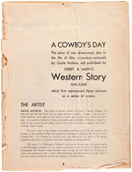 “A COWBOY’S DAY” 1933 STREET & SMITH PULP PREMIUM PRINT SET OF 20 WITH MAILER.