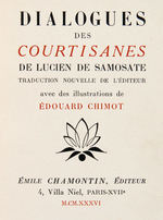 “DIALOGUES DES COURTISANES” FRENCH 1936 ILLUSTRATED LIMITED EDITION EROTIC NOVEL.