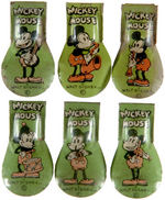 "MICKEY MOUSE" SET OF SIX SCARCE EARLY 1930s LITHO TIN CLICKERS.