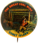 "CONEY ISLAND" EARLY, CHOICE COLOR, RARE BUTTON.