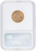 $5 LIBERTY HEAD 1886-S GOLD HALF EAGLE NGC MS62.