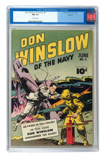 DON WINSLOW OF THE NAVY #4 JUN. 1943 CGC 9.4 OFF-WHITE PAGES ROCKFORD COPY.