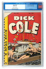 DICK COLE #4 JUN.-JUL. 1949 CGC 9.6 OFF-WHITE TO WHITE PAGES EDGAR CHURCH MILE HIGH COPY.