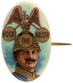 CLEVER EARLY WWI ANTI-KAISER WILHELM BUTTON.