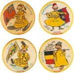 YELLOW KID BUTTONS #121, #135, #145, #149.