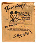 MICKEY/MINNIE MOUSE PREMIUM MASKS WITH RARE RETAILERS ENVELOPE.