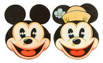 MICKEY/MINNIE MOUSE PREMIUM MASKS WITH RARE RETAILERS ENVELOPE.