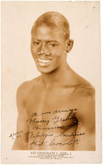 CUBAN BOXING CHAMPION KID CHOCOLATE VINTAGE AUTOGRAPHED PROMOTIONAL PHOTO.