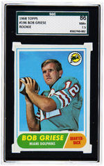 1968 TOPPS FOOTBALL SGC GRADED PAIR OF NAMATH & GRIESE.