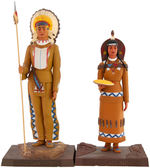 "AMERICAN INDIAN CHIEF" & "AMERICAN INDIAN SQUAW" BUILT-UP STORE DISPLAY MODELS ISSUED BY AURORA.