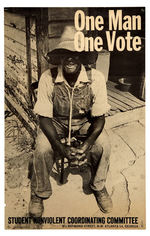 SNCC 1960s "ONE MAN ONE VOTE" POSTER BY FAMOUS CIVIL RIGHTS PHOTOGRAPHER "DANNY LYON."