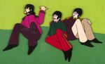 THE BEATLES "YELLOW SUBMARINE" ORIGINAL ANIMATION CEL DISPLAY.