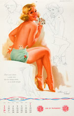 "ARTIST'S SKETCH PAD/GAMING BY WHITHERS" PIN-UP CALENDAR WITH GAMBLING THEME.