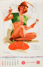 "ARTIST'S SKETCH PAD/GAMING BY WHITHERS" PIN-UP CALENDAR WITH GAMBLING THEME.