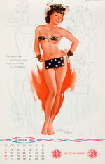 "ARTIST'S SKETCH PAD/GAMING BY WHITHERS" PIN-UP CALENDAR WITH GAMBLING THEME.