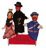 OUGEN FRENCH "ZORRO" PUPPET TRIO WITH DISPLAY.