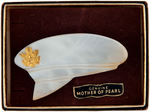 BOXED WWII LARGE "GENUINE MOTHER OF PEARL" MILITARY HAT PIN.