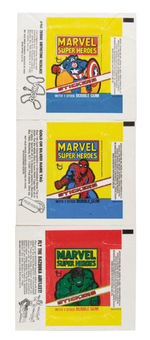 “MARVEL SUPERHEROES STICKERS” SET W/WRAPPERS.