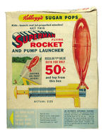 “SUPERMAN KRYPTON ROCKET” PREMIUM SET WITH ORIGINAL CEREAL BOX AND EXTRA BOXED SET OF ROCKETS.