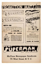 "SUPERMAN" SUNDAY PAGE McCLURE NEWSPAPER SYNDICATE PROMOTIONAL FOLDER.