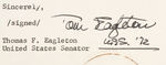 EAGLETON’S PRESS RELEASE ANNOUNCING RESIGNATION AS V. P. NOMINEE SIGNED BY HIM AND McGOVERN.