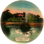 HERSHEY PARK TWO EARLY BUTTONS PLUS POCKET MIRROR.