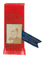 McKINLEY 1896 PHILADELPHIA RIBBON WITH REAL PHOTO.