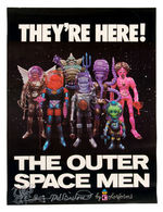 COLORFORMS "OUTER SPACE MEN" RETAILER'S POSTER REMARQUED BY CREATOR MEL BIRNKRANT.