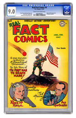 REAL FACT COMICS #6 JANUARY FEBRUARY 1947 CGC 9.0 CREAM TO OFF-WHITE PAGES.