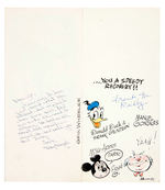 DISNEY STUDIO EMPLOYEE GET WELL CARD WITH ORIGINAL ART BY FLOYD GOTTFREDSON/DICK HUEMER & OTHERS.