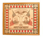 HARRISON MORTON 1888 JUGATE BANDANNA PROFESSIONALLY FRAMED.