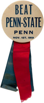 UNIVERSITY OF PENNSYLVANIA 1919 "BEAT PENN-STATE" FOOTBALL GAME BUTTON.