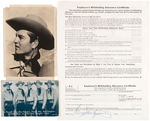 LONE RANGER - GEORGE MONTGOMERY SIGNED PHOTO & TAX FORM.