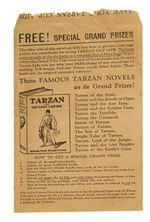 TARZAN ICE CREAM BOOK PREMIUM ENVELOPE.