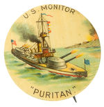 SPANISH-AMERICAN WAR BUTTON “U.S. MONITOR/PURITAN.”