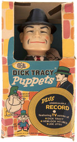 "IDEAL DICK TRACY PUPPETS" BOXED HAND PUPPET WITH FLEXI-DISC RECORD.