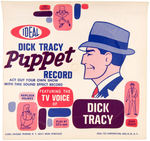 "IDEAL DICK TRACY PUPPETS" BOXED HAND PUPPET WITH FLEXI-DISC RECORD.
