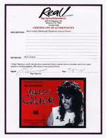 ALICE COOPER SIGNED & FRAMED CONCERT POSTER.