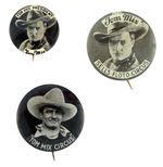 TOM MIX "FOR VICE PRESIDENT" BUTTON PLUS TWO CIRCUS SOUVENIR PORTRAITS.