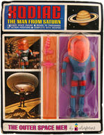 "THE OUTER SPACE MEN BY COLORFORMS XODIAC - THE MAN FROM SATURN" CARDED ACTION FIGURE.